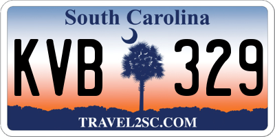 SC license plate KVB329