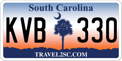 SC license plate KVB330