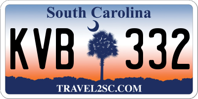 SC license plate KVB332