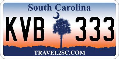 SC license plate KVB333