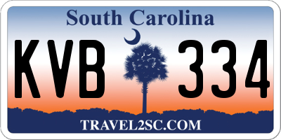SC license plate KVB334