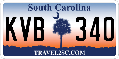 SC license plate KVB340