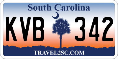 SC license plate KVB342