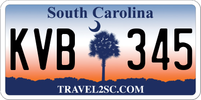 SC license plate KVB345