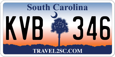 SC license plate KVB346