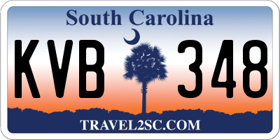 SC license plate KVB348