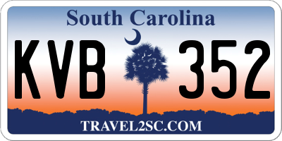 SC license plate KVB352