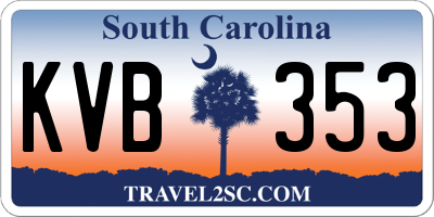 SC license plate KVB353