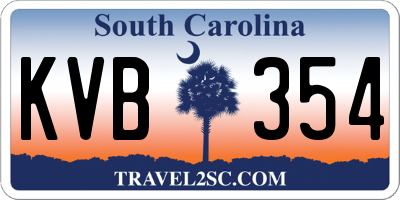 SC license plate KVB354