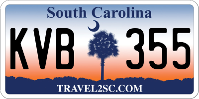 SC license plate KVB355