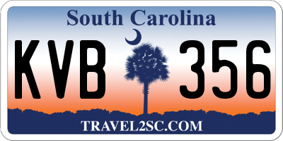 SC license plate KVB356