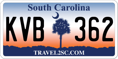 SC license plate KVB362