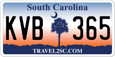 SC license plate KVB365