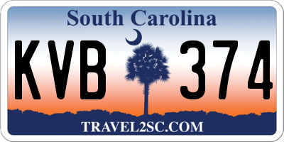 SC license plate KVB374