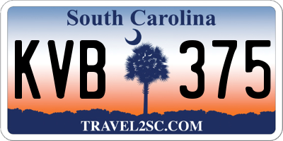 SC license plate KVB375