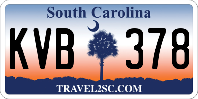 SC license plate KVB378