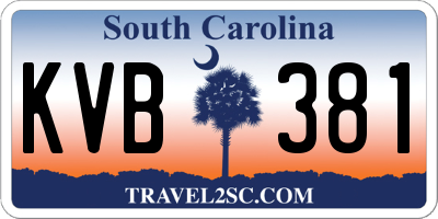 SC license plate KVB381
