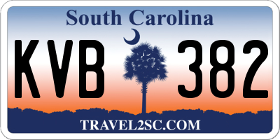 SC license plate KVB382