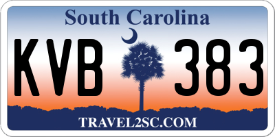 SC license plate KVB383