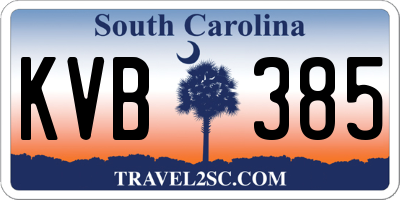 SC license plate KVB385