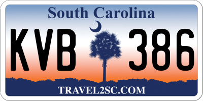 SC license plate KVB386