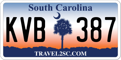 SC license plate KVB387