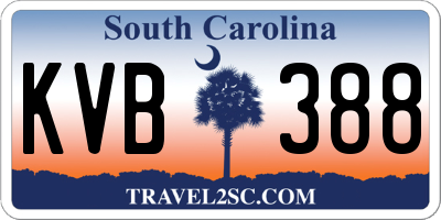 SC license plate KVB388