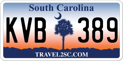 SC license plate KVB389