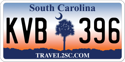 SC license plate KVB396