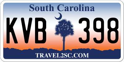 SC license plate KVB398