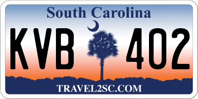 SC license plate KVB402
