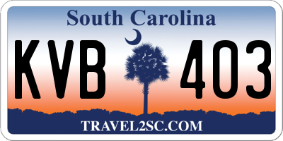 SC license plate KVB403