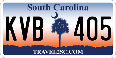 SC license plate KVB405