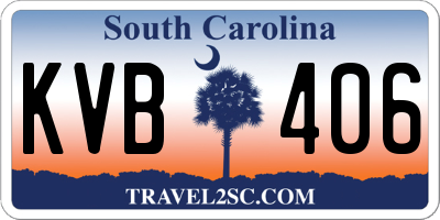 SC license plate KVB406