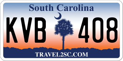 SC license plate KVB408