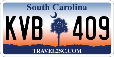 SC license plate KVB409