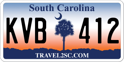 SC license plate KVB412