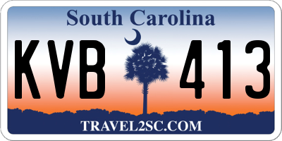SC license plate KVB413