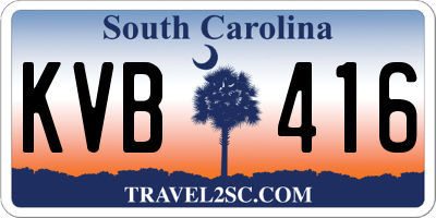 SC license plate KVB416