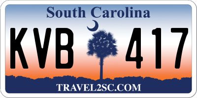 SC license plate KVB417