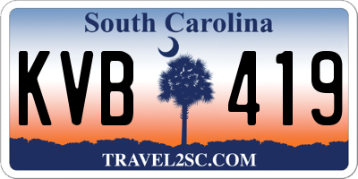SC license plate KVB419
