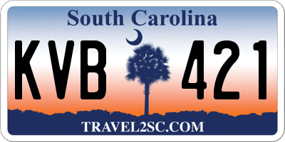 SC license plate KVB421