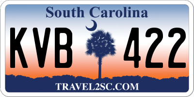 SC license plate KVB422