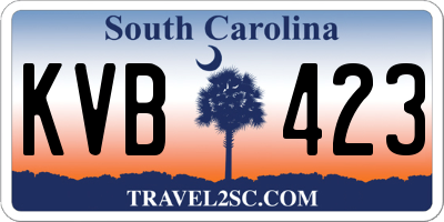 SC license plate KVB423