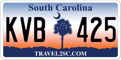 SC license plate KVB425