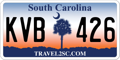 SC license plate KVB426