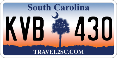 SC license plate KVB430