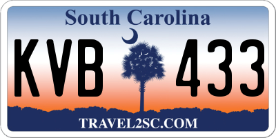 SC license plate KVB433