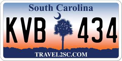 SC license plate KVB434