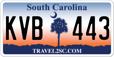 SC license plate KVB443